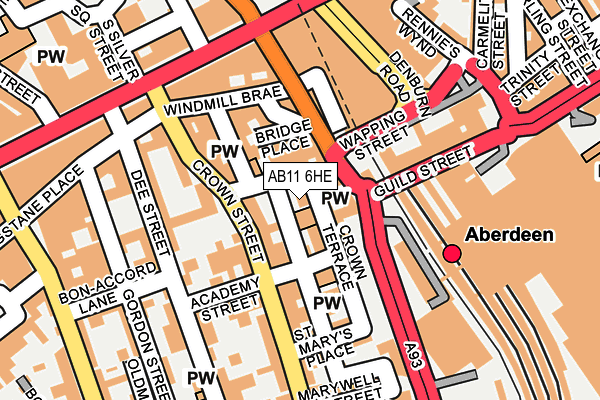 AB11 6HE map - OS OpenMap – Local (Ordnance Survey) AB11 6HE map - OS OpenMap – Local (Ordnance Survey)