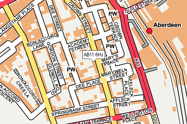 AB11 6HJ map - OS OpenMap – Local (Ordnance Survey) AB11 6HJ map - OS OpenMap – Local (Ordnance Survey)