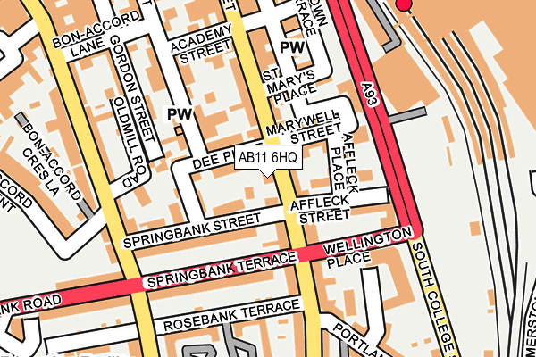 AB11 6HQ map - OS OpenMap – Local (Ordnance Survey) AB11 6HQ map - OS OpenMap – Local (Ordnance Survey)