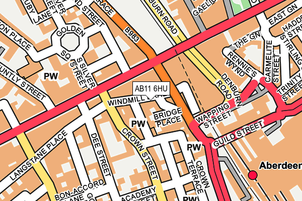 AB11 6HU map - OS OpenMap – Local (Ordnance Survey)