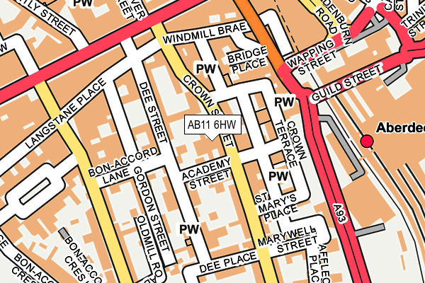 AB11 6HW map - OS OpenMap – Local (Ordnance Survey) AB11 6HW map - OS OpenMap – Local (Ordnance Survey)