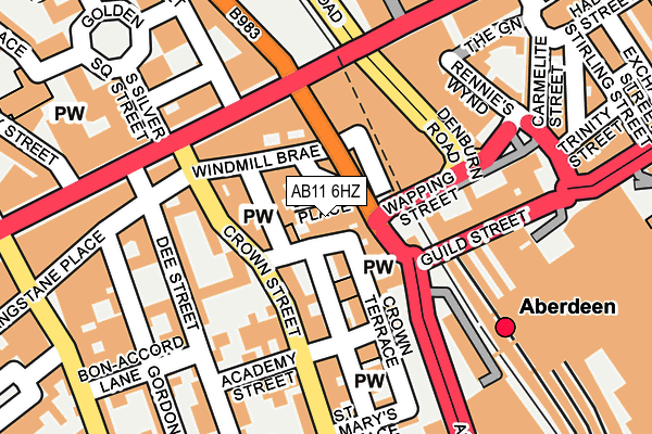 AB11 6HZ map - OS OpenMap – Local (Ordnance Survey) AB11 6HZ map - OS OpenMap – Local (Ordnance Survey)