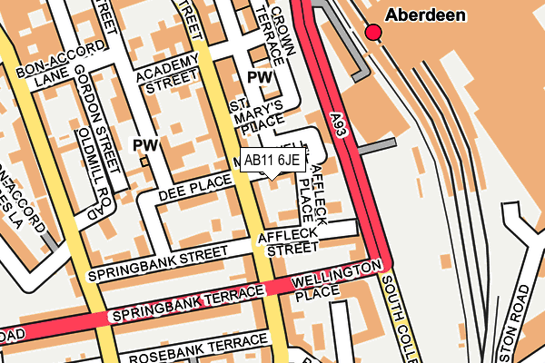 AB11 6JE map - OS OpenMap – Local (Ordnance Survey) AB11 6JE map - OS OpenMap – Local (Ordnance Survey)