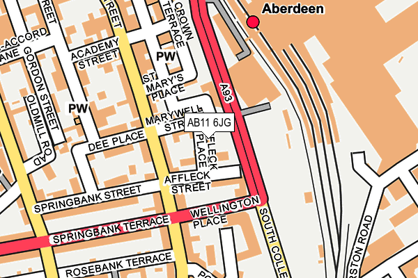 AB11 6JG map - OS OpenMap – Local (Ordnance Survey)