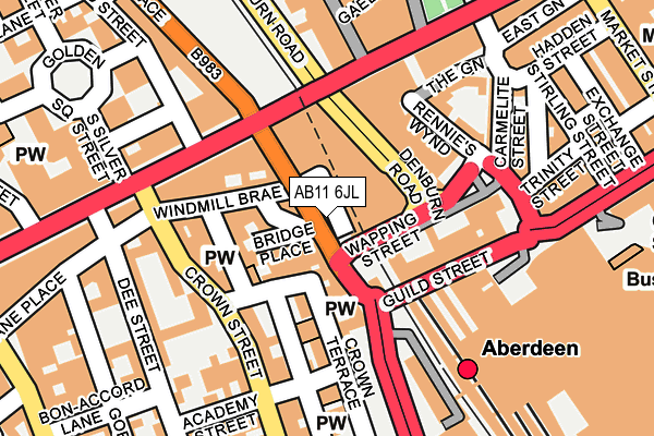AB11 6JL map - OS OpenMap – Local (Ordnance Survey) AB11 6JL map - OS OpenMap – Local (Ordnance Survey)