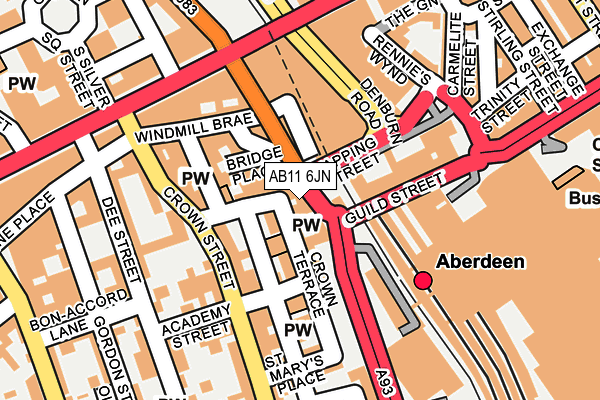 AB11 6JN map - OS OpenMap – Local (Ordnance Survey) AB11 6JN map - OS OpenMap – Local (Ordnance Survey)