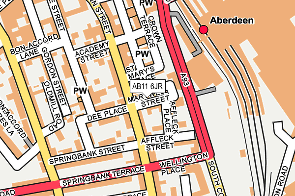 AB11 6JR map - OS OpenMap – Local (Ordnance Survey) AB11 6JR map - OS OpenMap – Local (Ordnance Survey)