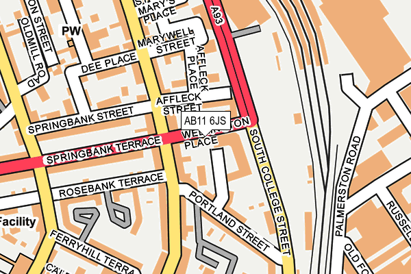 AB11 6JS map - OS OpenMap – Local (Ordnance Survey) AB11 6JS map - OS OpenMap – Local (Ordnance Survey)