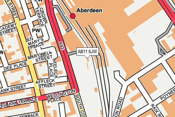 AB11 6JW map - OS OpenMap – Local (Ordnance Survey) AB11 6JW map - OS OpenMap – Local (Ordnance Survey)