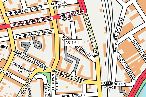 AB11 6LL map - OS OpenMap – Local (Ordnance Survey) AB11 6LL map - OS OpenMap – Local (Ordnance Survey)