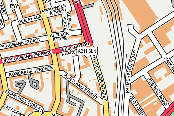 AB11 6LN map - OS OpenMap – Local (Ordnance Survey) AB11 6LN map - OS OpenMap – Local (Ordnance Survey)