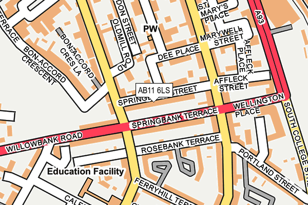 AB11 6LS map - OS OpenMap – Local (Ordnance Survey) AB11 6LS map - OS OpenMap – Local (Ordnance Survey)