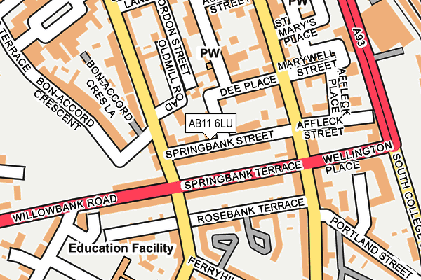 AB11 6LU map - OS OpenMap – Local (Ordnance Survey) AB11 6LU map - OS OpenMap – Local (Ordnance Survey)