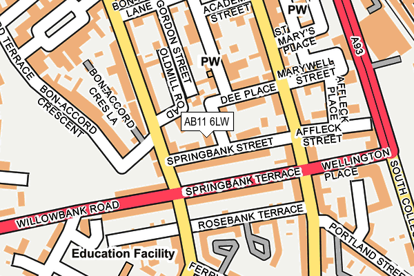 AB11 6LW map - OS OpenMap – Local (Ordnance Survey) AB11 6LW map - OS OpenMap – Local (Ordnance Survey)