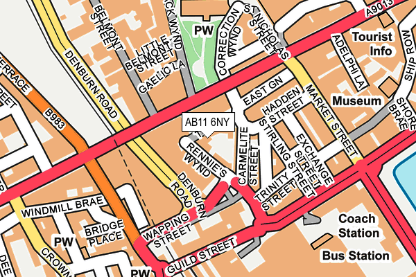AB11 6NY map - OS OpenMap – Local (Ordnance Survey) AB11 6NY map - OS OpenMap – Local (Ordnance Survey)