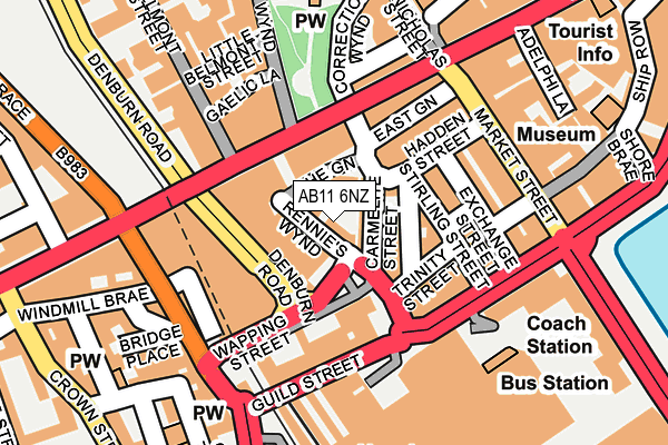 AB11 6NZ map - OS OpenMap – Local (Ordnance Survey) AB11 6NZ map - OS OpenMap – Local (Ordnance Survey)