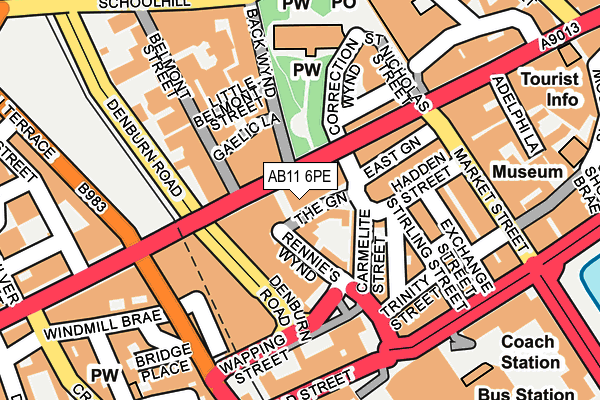 AB11 6PE map - OS OpenMap – Local (Ordnance Survey)