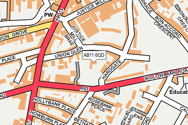 AB11 6QD map - OS OpenMap – Local (Ordnance Survey) AB11 6QD map - OS OpenMap – Local (Ordnance Survey)