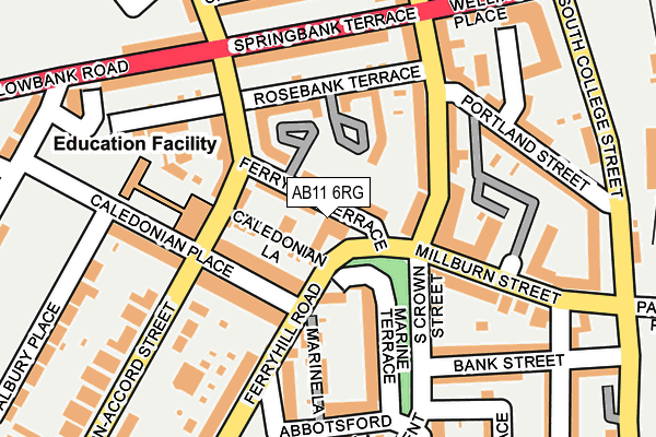 AB11 6RG map - OS OpenMap – Local (Ordnance Survey) AB11 6RG map - OS OpenMap – Local (Ordnance Survey)