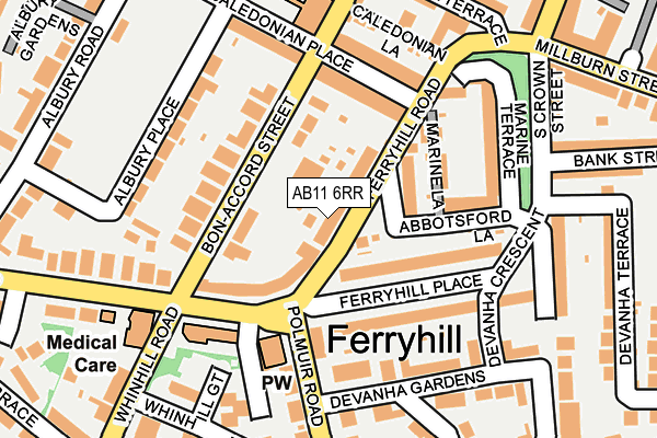 AB11 6RR map - OS OpenMap – Local (Ordnance Survey) AB11 6RR map - OS OpenMap – Local (Ordnance Survey)
