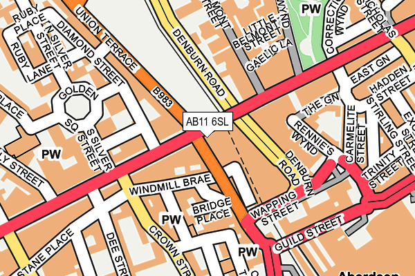 AB11 6SL map - OS OpenMap – Local (Ordnance Survey) AB11 6SL map - OS OpenMap – Local (Ordnance Survey)