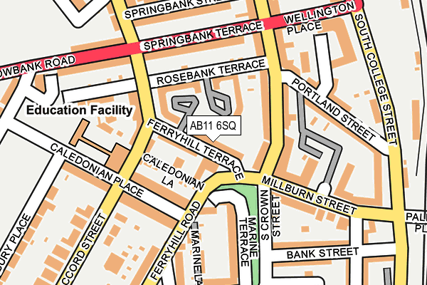 AB11 6SQ map - OS OpenMap – Local (Ordnance Survey) AB11 6SQ map - OS OpenMap – Local (Ordnance Survey)