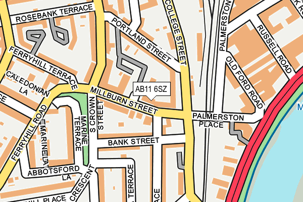 AB11 6SZ map - OS OpenMap – Local (Ordnance Survey) AB11 6SZ map - OS OpenMap – Local (Ordnance Survey)