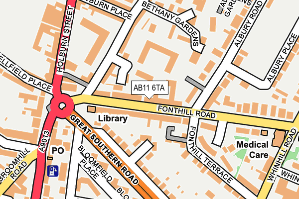 AB11 6TA map - OS OpenMap – Local (Ordnance Survey) AB11 6TA map - OS OpenMap – Local (Ordnance Survey)