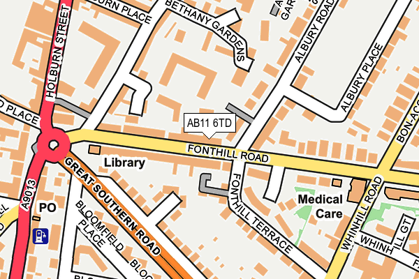 AB11 6TD map - OS OpenMap – Local (Ordnance Survey) AB11 6TD map - OS OpenMap – Local (Ordnance Survey)