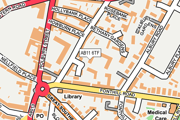 AB11 6TF map - OS OpenMap – Local (Ordnance Survey) AB11 6TF map - OS OpenMap – Local (Ordnance Survey)
