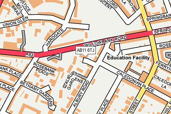 AB11 6TJ map - OS OpenMap – Local (Ordnance Survey) AB11 6TJ map - OS OpenMap – Local (Ordnance Survey)