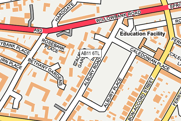 AB11 6TL map - OS OpenMap – Local (Ordnance Survey) AB11 6TL map - OS OpenMap – Local (Ordnance Survey)