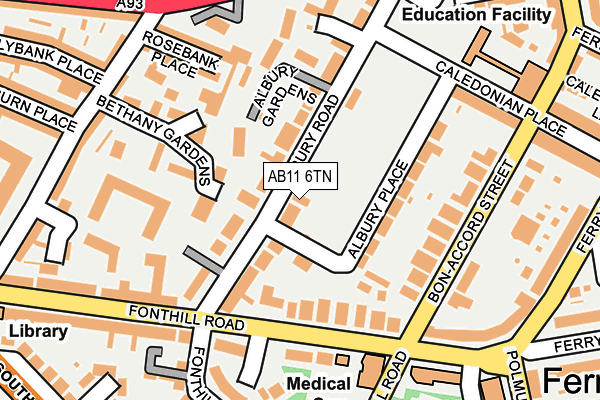 AB11 6TN map - OS OpenMap – Local (Ordnance Survey) AB11 6TN map - OS OpenMap – Local (Ordnance Survey)