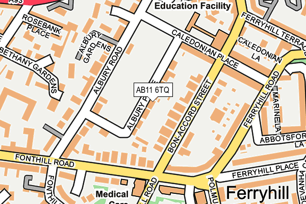 AB11 6TQ map - OS OpenMap – Local (Ordnance Survey) AB11 6TQ map - OS OpenMap – Local (Ordnance Survey)