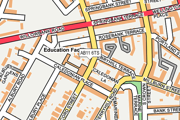 AB11 6TS map - OS OpenMap – Local (Ordnance Survey) AB11 6TS map - OS OpenMap – Local (Ordnance Survey)