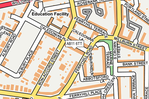 AB11 6TT map - OS OpenMap – Local (Ordnance Survey) AB11 6TT map - OS OpenMap – Local (Ordnance Survey)