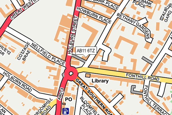 AB11 6TZ map - OS OpenMap – Local (Ordnance Survey) AB11 6TZ map - OS OpenMap – Local (Ordnance Survey)