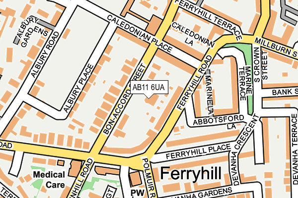 AB11 6UA map - OS OpenMap – Local (Ordnance Survey) AB11 6UA map - OS OpenMap – Local (Ordnance Survey)