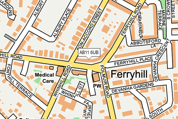 AB11 6UB map - OS OpenMap – Local (Ordnance Survey) AB11 6UB map - OS OpenMap – Local (Ordnance Survey)