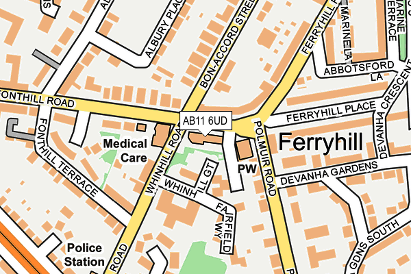 AB11 6UD map - OS OpenMap – Local (Ordnance Survey) AB11 6UD map - OS OpenMap – Local (Ordnance Survey)