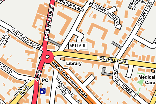 AB11 6UL map - OS OpenMap – Local (Ordnance Survey) AB11 6UL map - OS OpenMap – Local (Ordnance Survey)