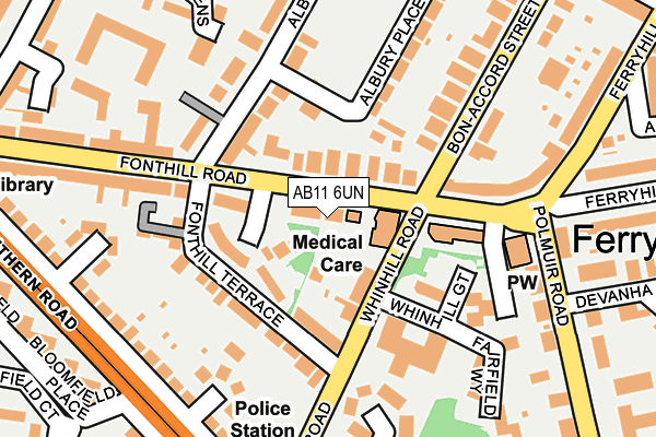 AB11 6UN map - OS OpenMap – Local (Ordnance Survey) AB11 6UN map - OS OpenMap – Local (Ordnance Survey)