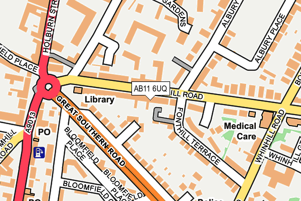 AB11 6UQ map - OS OpenMap – Local (Ordnance Survey) AB11 6UQ map - OS OpenMap – Local (Ordnance Survey)