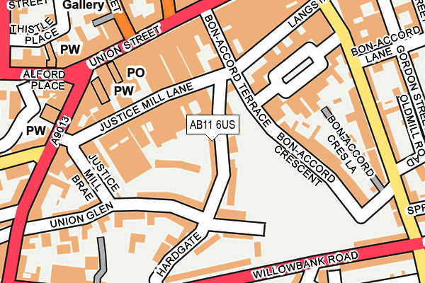AB11 6US map - OS OpenMap – Local (Ordnance Survey) AB11 6US map - OS OpenMap – Local (Ordnance Survey)