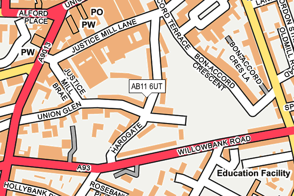 AB11 6UT map - OS OpenMap – Local (Ordnance Survey) AB11 6UT map - OS OpenMap – Local (Ordnance Survey)