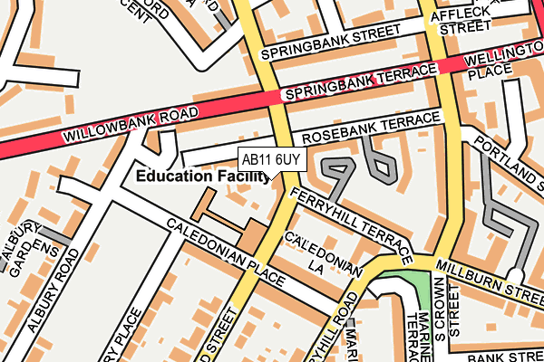 AB11 6UY map - OS OpenMap – Local (Ordnance Survey) AB11 6UY map - OS OpenMap – Local (Ordnance Survey)