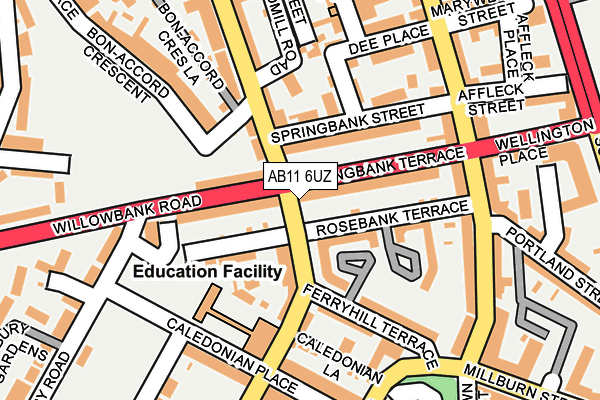 AB11 6UZ map - OS OpenMap – Local (Ordnance Survey) AB11 6UZ map - OS OpenMap – Local (Ordnance Survey)