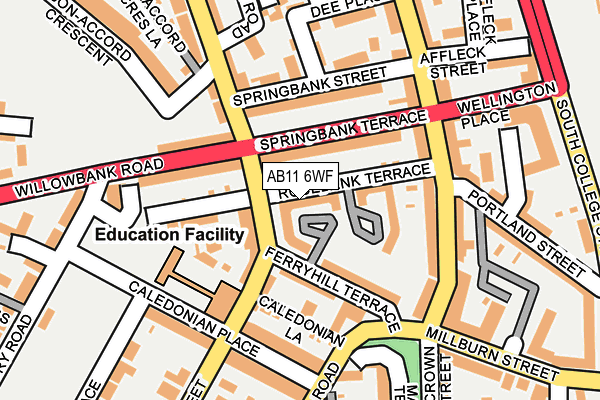 AB11 6WF map - OS OpenMap – Local (Ordnance Survey) AB11 6WF map - OS OpenMap – Local (Ordnance Survey)