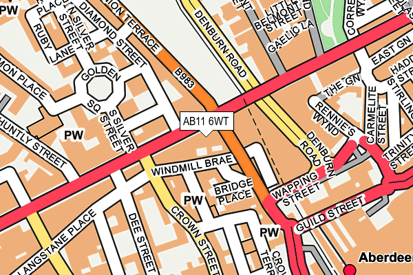 AB11 6WT map - OS OpenMap – Local (Ordnance Survey) AB11 6WT map - OS OpenMap – Local (Ordnance Survey)
