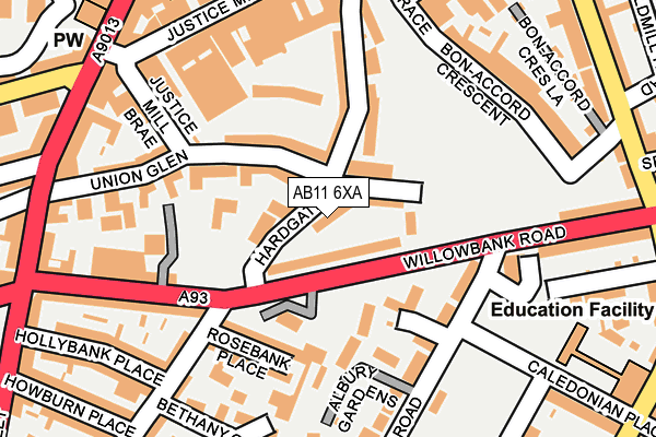 AB11 6XA map - OS OpenMap – Local (Ordnance Survey) AB11 6XA map - OS OpenMap – Local (Ordnance Survey)